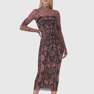 AFRM Shailene Turtleneck mesh dress